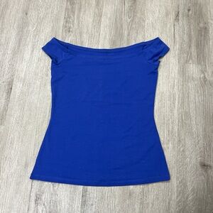Off the Shoulder Royal Blue Gill top